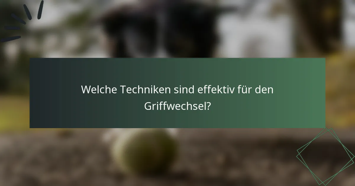 Welche Techniken sind effektiv für den Griffwechsel?